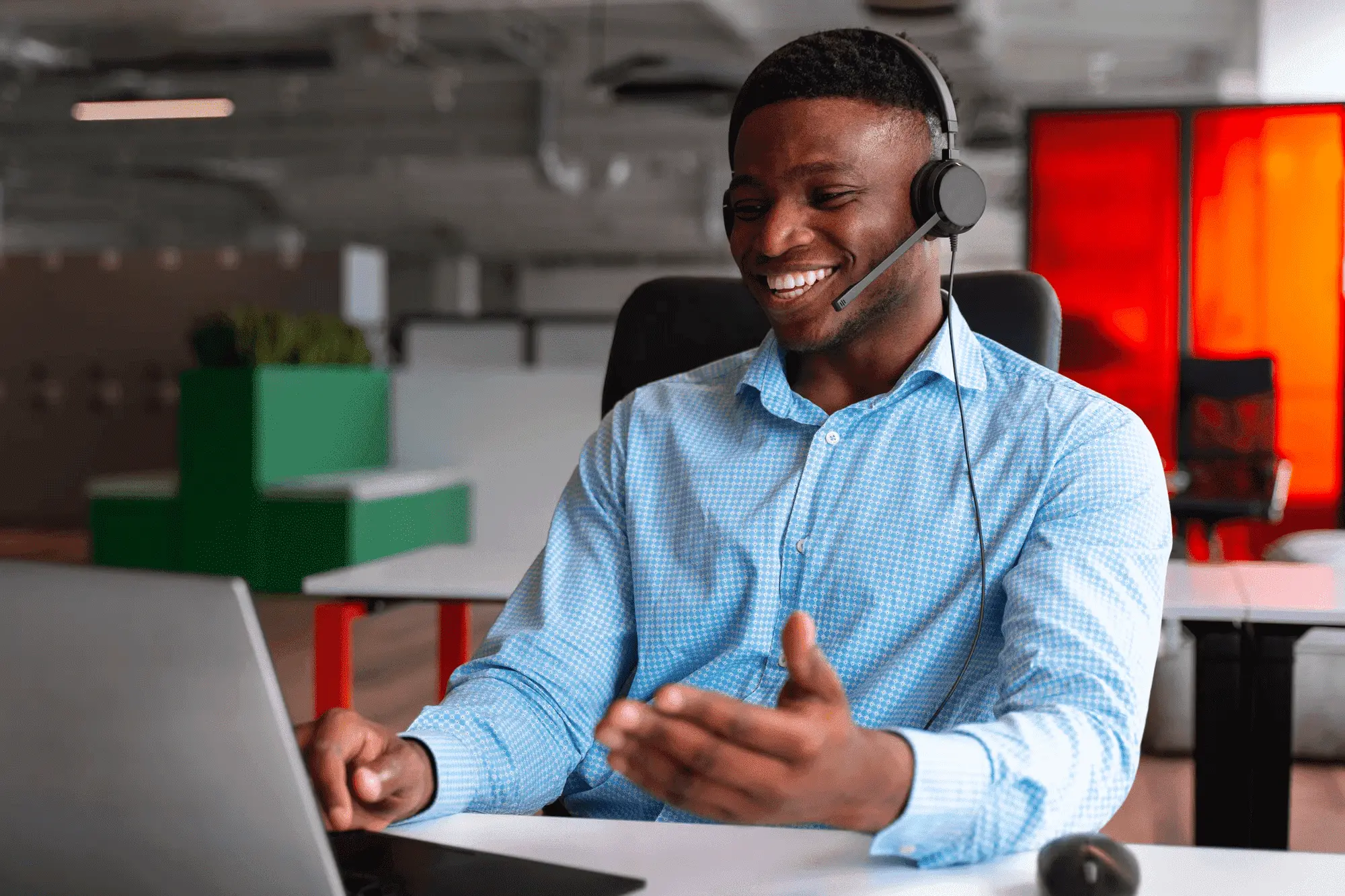 a man with headphones